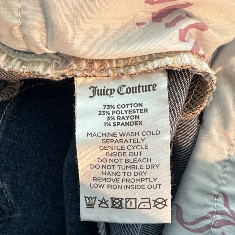 Juicy Couture 2 of Hearts Ankle Straight Leg Medium Wash Jeans 0/24 NWT - Picture 11 of 12